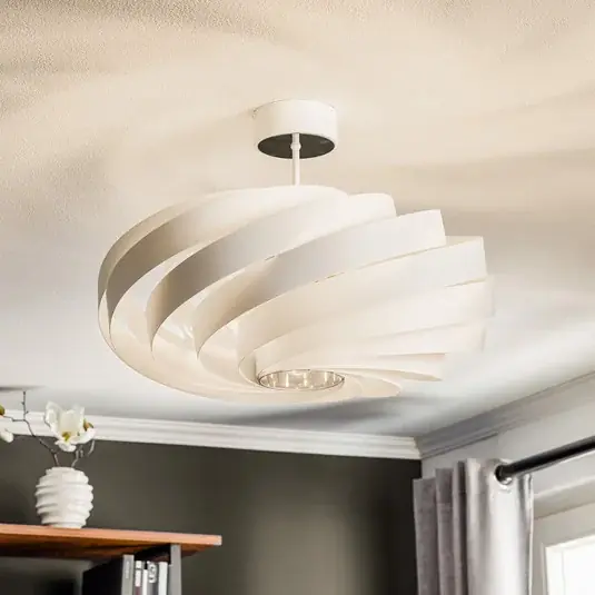 Vrácení Zdarma Stropní světlo Vento, bílé, Ø 60 cm, kov, E27