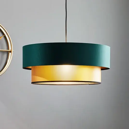 Akční Nabídka Závěsná lampa Dorina, zelená/zlatá Ø 50 cm