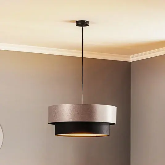 Závěsné světlo Dorina, stříbrné/černé Ø 50 cm Nejlepší Cena
