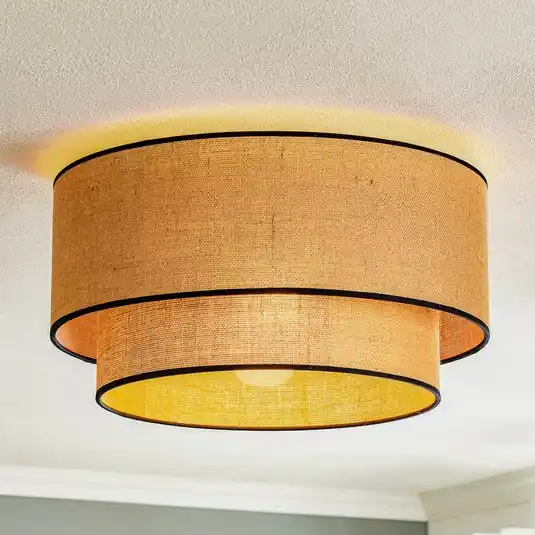 Bezpečná Platba Stropní světlo Boho, hnědé/černé, Ø 45 cm, textil