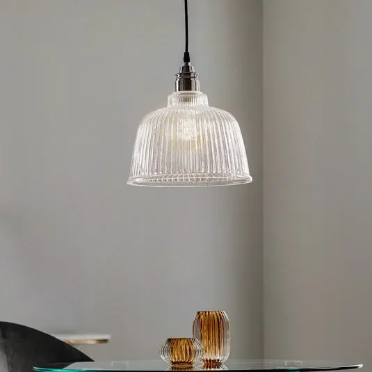 Akční Cena Závěsné světlo Leana, sklo čiré, jednožárovkové, chrom