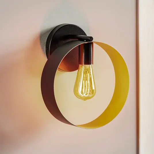 Nástěnné světlo Hula v kruhovém designu, černé/zlaté Akční Nabídka