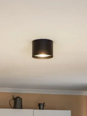 Euluna stropní bodové svítidlo Chloe, černá, Ø 11,5 cm, pevná ocel Nízká Cena
