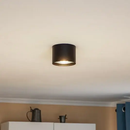 Euluna stropní bodové svítidlo Chloe, černá, Ø 11,5 cm, pevná ocel Nízká Cena