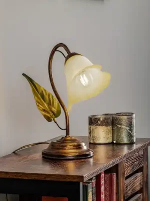Stolní lampa Miranda jednoplamenná, bronzová Levný