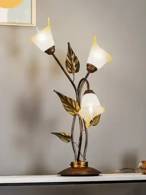 Stolní lampa Miranda tříramenná, bronzová Omezená Nabídka