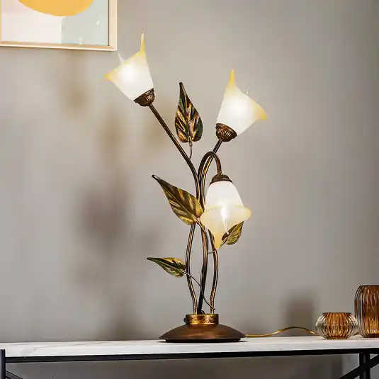 Stolní lampa Miranda tříramenná, bronzová Omezená Nabídka