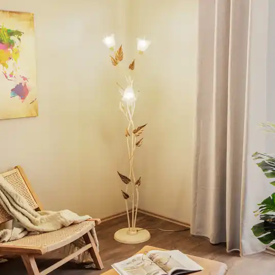 Akční Cena Stojací lampa Vanda ve florentském stylu, slonová kost