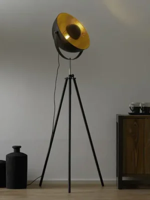Objednat Nyní Stojací lampa Lenn na třech nožkách, černo-zlatá