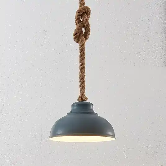 Jen Po Omezenou Doba Závěsné svítidlo Lindby Chaby, Ø 29 cm, jedno světlo, kov, lano