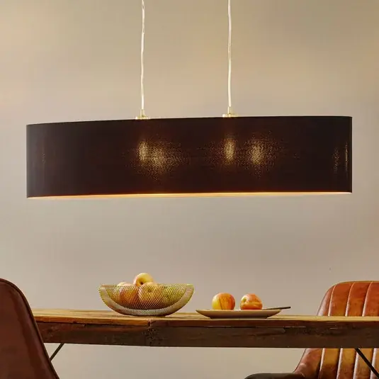 Nejlepší Cena Textilní závěsné světlo Lecio, ovál, 100 cm, černé