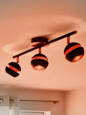 Autentický LED stropní svítidlo Nocito 3 zdroje v černo-zlaté