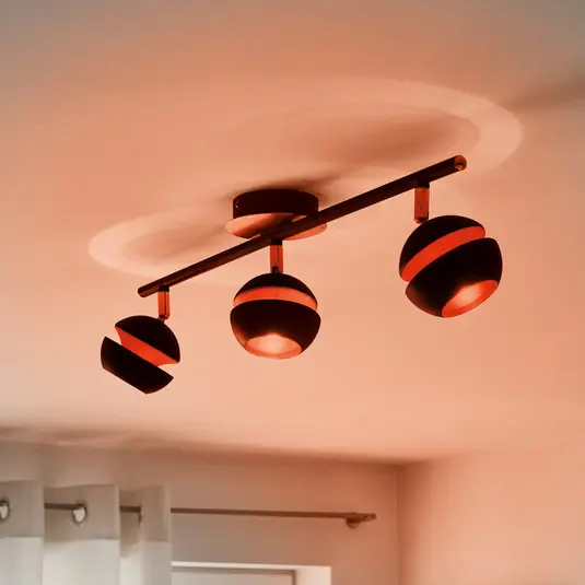 Autentický LED stropní svítidlo Nocito 3 zdroje v černo-zlaté