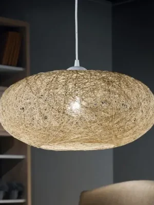 Závěsné světlo Campilo, textil béžový Časově Omezené
