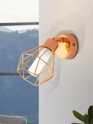 Aktuální Měděné nástěnné LED svítidlo Zapata ve tvaru klece