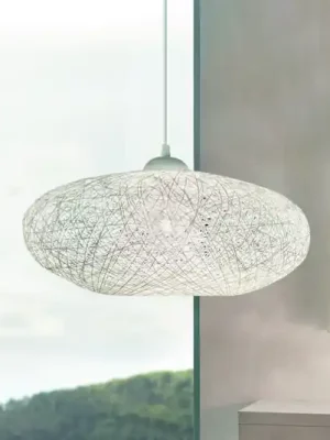 Vrácení Zdarma Závěsné světlo Campilo v bílém provedení, textil