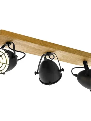 Stropní reflektor Gatebeck, dřevo a kov, 3-žár. Nízká Cena