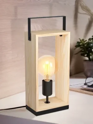 Sezónní Sleva Stolní lampa Famborough se světlým dřevěným rámem