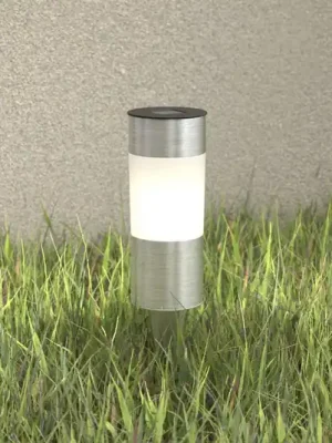 Omezená Nabídka Kulatá solární podlahová lampa Valea z nerezové oceli