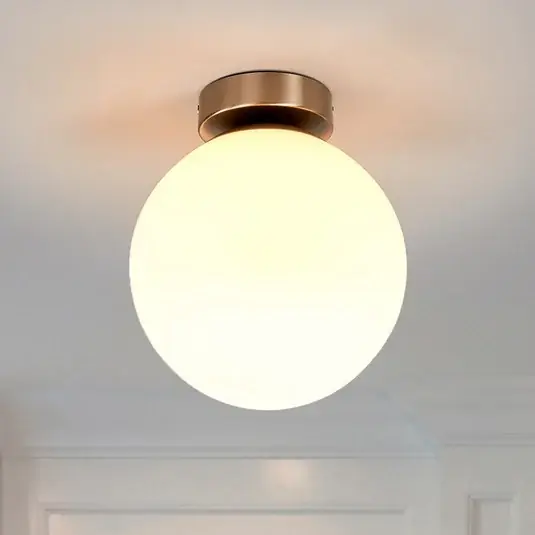 Stropní svítidlo Lindby Lennie, bílé, sklo, Ø 20 cm, IP44, E27 Přímo Od Výrobce