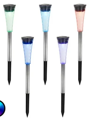 Oblíbený Solární svítidlo Navin, střídání barev RGB, 5 ks
