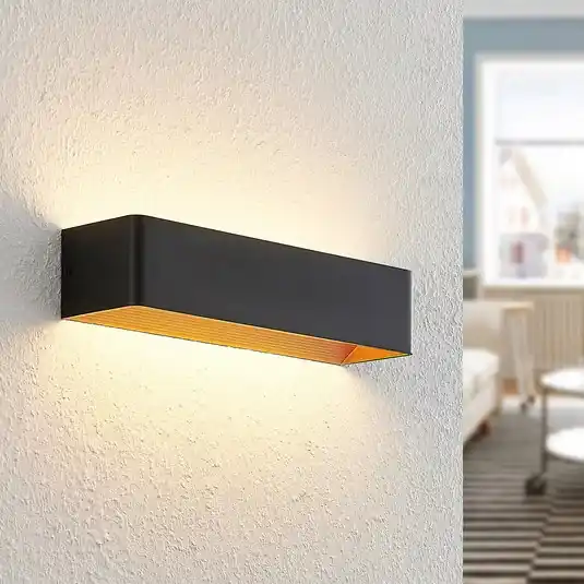 Arcchio LED nástěnné světlo Karam, 37 cm, černé, kov, nahoru/dolů Aktuální