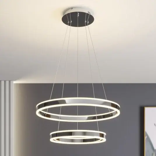 Lucande LED závěsné svítidlo Lyani, 60 cm, 2 světla, chrom, stmívatelné Expresní Doručení