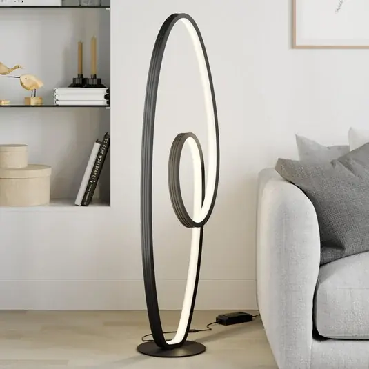 Přímo Od Výrobce Stojací lampa Lucande LED Bronwyn, 122 cm, antracit, hliník