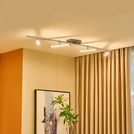 Lindby LED stropní svítidlo Pilou, 4 světla, stmívatelné, chrom Rychlé Dodání