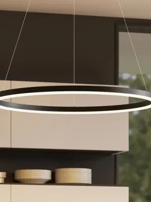 Závěsné světlo Arcchio Albiona, černé, 1 kruh, Ø 80 cm Finální Výprodej