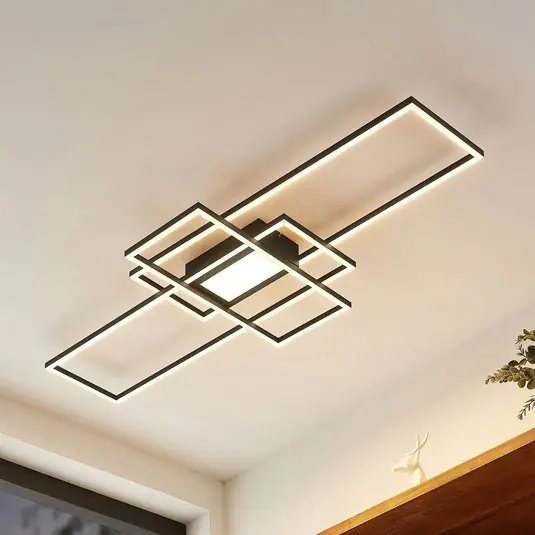 Koupit Online Lindby LED stropní svítidlo Caitlin, antracit, kov, 105 cm