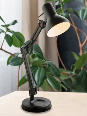 Značkový Stolní lampa Famous se třemi klouby, černá