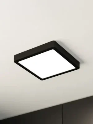 Stropní svítidlo LED Fueva 5, IP20 černé 21x21cm Oblíbený