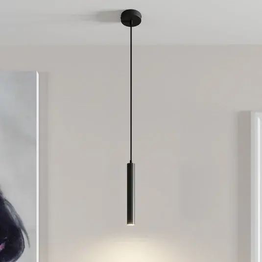Závěsné svítidlo Arcchio LED Franka, 1 světlo, Ø 4 cm, černé Nejprodávanější