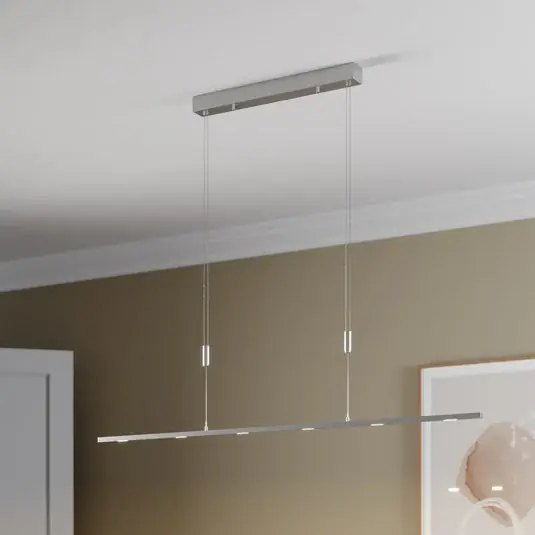 Lucande LED závěsné svítidlo Arnik, 140 cm, barva niklu, stmívatelné Tovární Cena