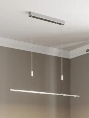 Výhodná Nabídka Lucande LED závěsné svítidlo Arnik, 120 cm, barva niklu, stmívatelné