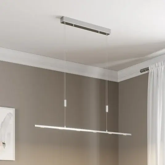 Výhodná Nabídka Lucande LED závěsné svítidlo Arnik, 120 cm, barva niklu, stmívatelné