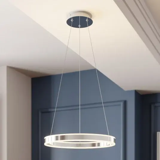 Závěsné svítidlo Lucande LED Lyani, Ø 50 cm, chrom, stmívatelné Cenově Výhodný