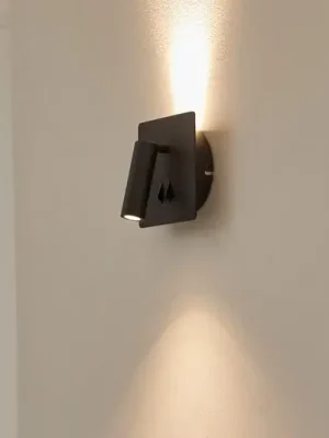 Cenově Výhodný Lucande LED nástěnné svítidlo Magya, černé 2 světla, hranaté