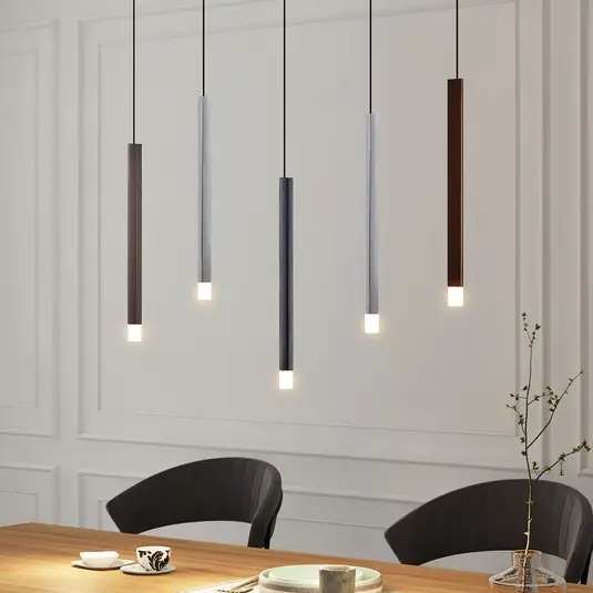 Přímo Od Výrobce Lucande LED závěsné světlo Stoika, 88 cm, 5 ramen, kov