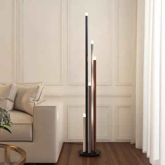 Stojací lampa Lucande LED Stoika, 150 cm, 5 světel, kov Akce