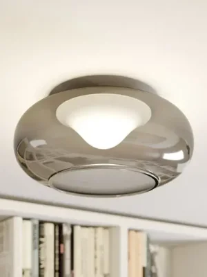 Přímo Od Výrobce Stropní svítidlo Lucande LED Mijo, Ø 43 cm, kouřově šedá, sklo