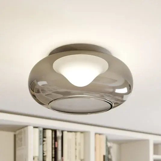 Přímo Od Výrobce Stropní svítidlo Lucande LED Mijo, Ø 43 cm, kouřově šedá, sklo