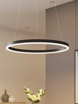 Závěsné světlo Arcchio Albiona, černé, 1 kruh, Ø 60 cm Must-Have