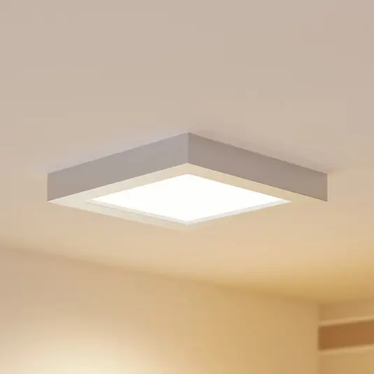 Stropní svítidlo Prios LED Alette, stříbrné, 22,7 cm, 18 W, stmívatelné Akční Cena