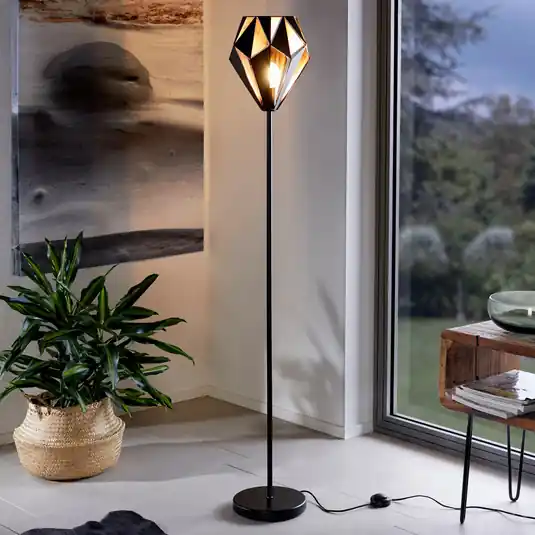 Objednat Nyní Stojací lampa Carlton z oceli, černá/měď