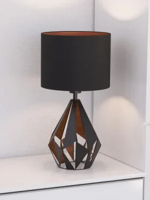 Novinka Stolní lampa Carlton, černá/měď