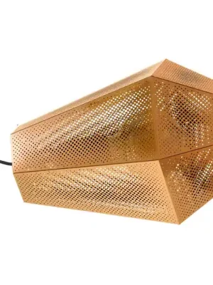 Stolní lampa Chiavica s děrovaným vzorem, mosaz Oblíbený