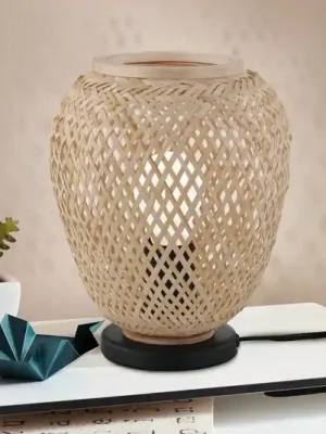 Vysoce Kvalitní Stolní lampa Dembleby ze dřeva, přírodní barvy