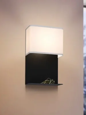Akce LED nástěnné světlo Galdakao textil, černá/bílá